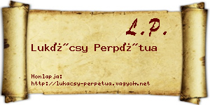 Lukácsy Perpétua névjegykártya